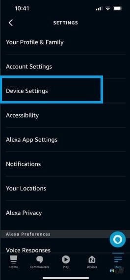 click device settings