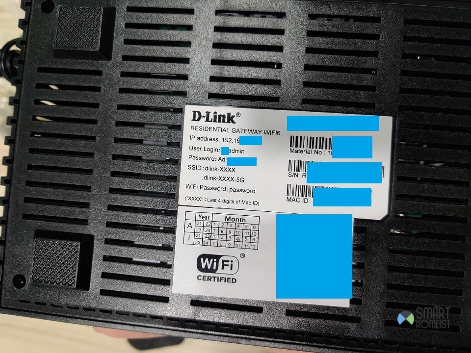 router bottom sticker with IP address