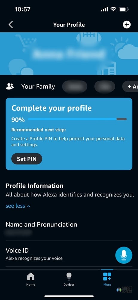 alexa account menu