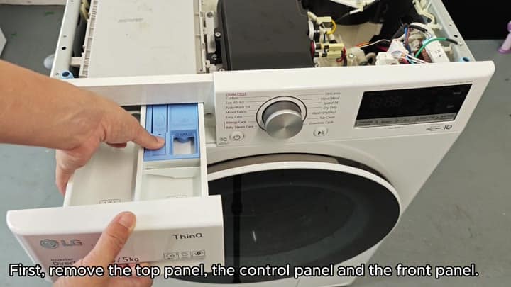 Accessing controls on LG ThinQ washer Accessing controls on LG ThinQ washer