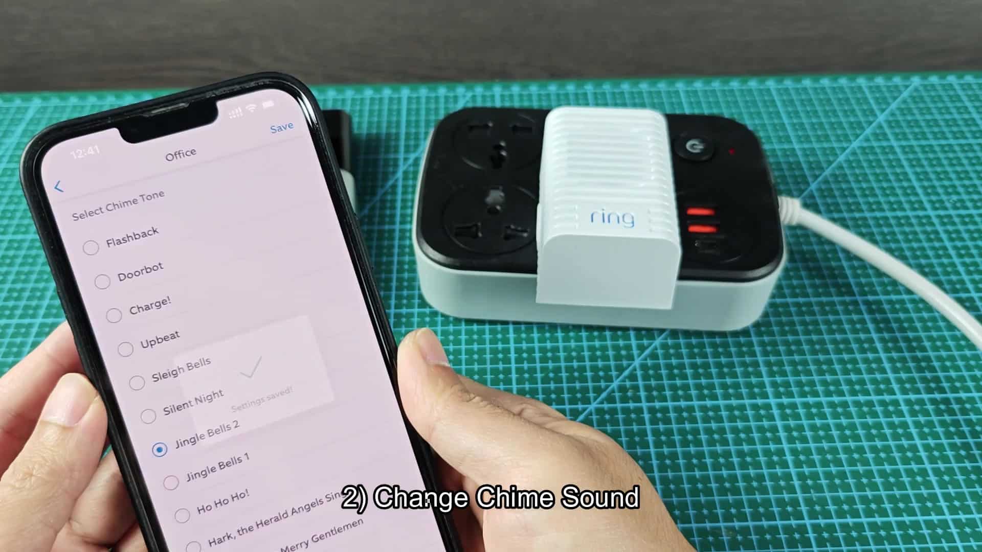 Adjusting chime volume slider in app Adjusting chime volume slider in app