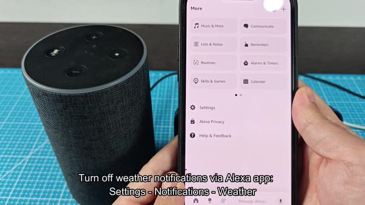 Alexa app more menu open Alexa app more menu open