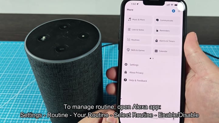 Alexa app More menu options Alexa app More menu options