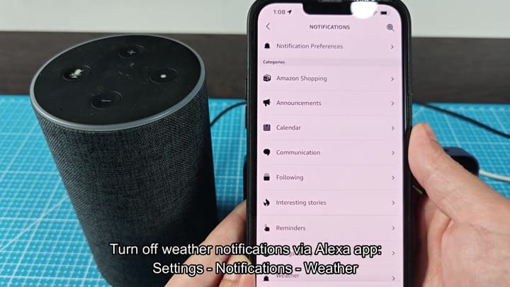 Alexa notifications settings menu Alexa notifications settings menu