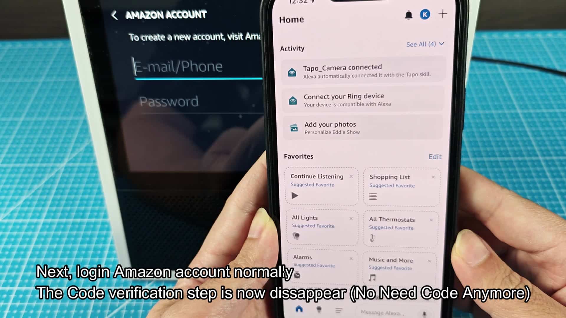 Amazon account login screen visible Amazon account login screen visible