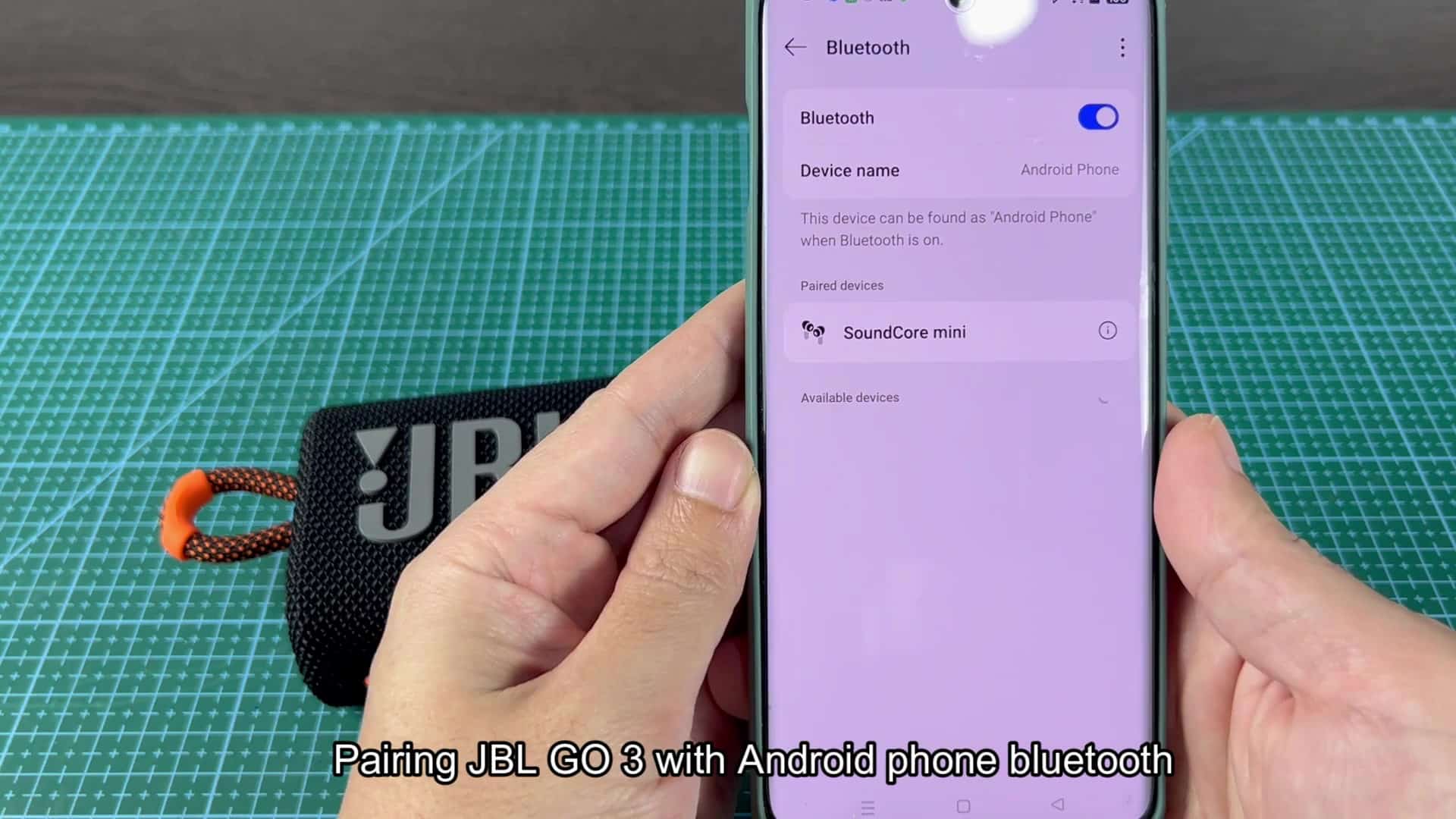 Android phone Bluetooth menu showing devices Android phone Bluetooth menu showing devices