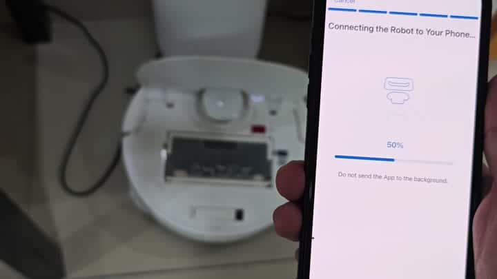 App connecting robot to phone at 50% App connecting robot to phone at 50%