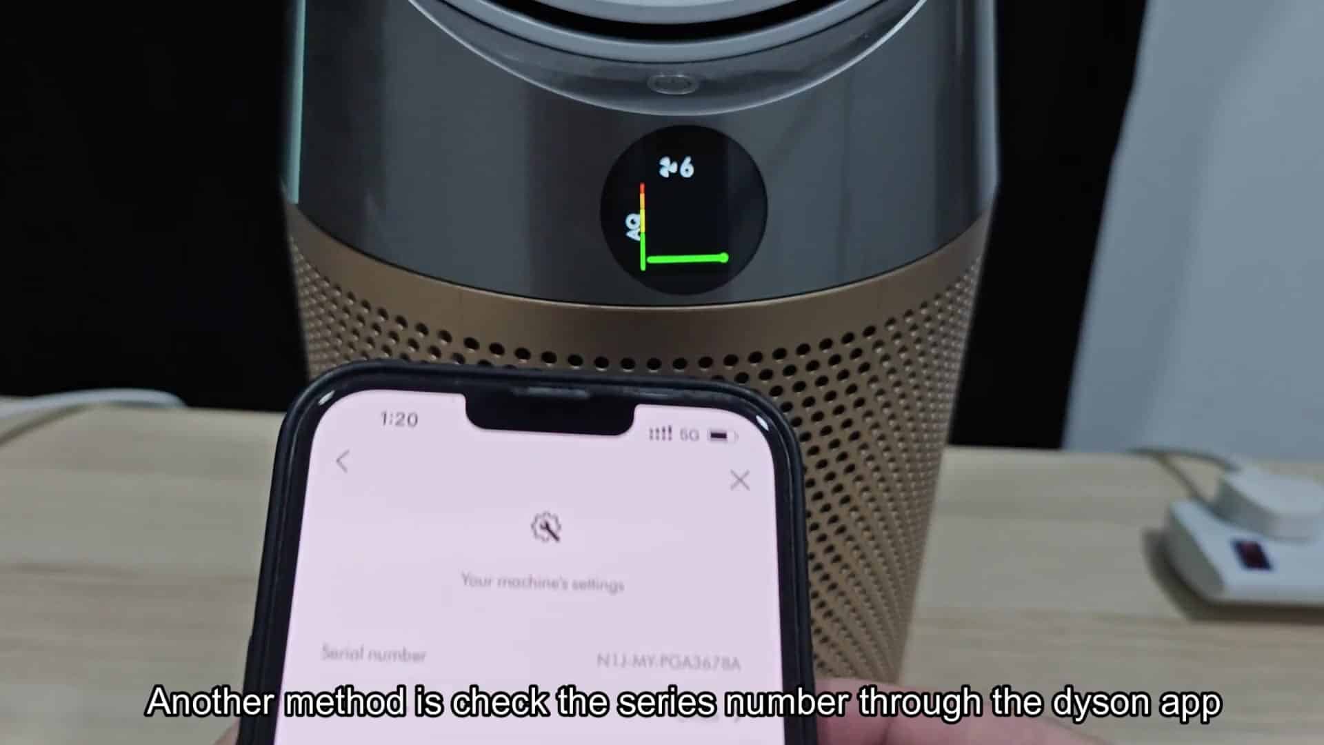 App displays machine serial number App displays machine serial number