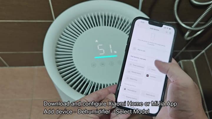App interface for adding dehumidifier model App interface for adding dehumidifier model