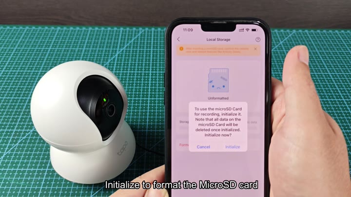 App prompt to initialize microSD card App prompt to initialize microSD card