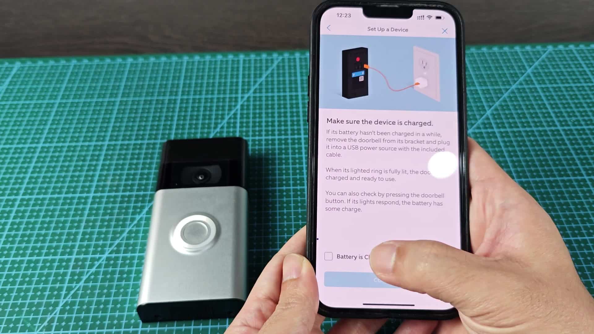 App prompts to charge device App prompts to charge device