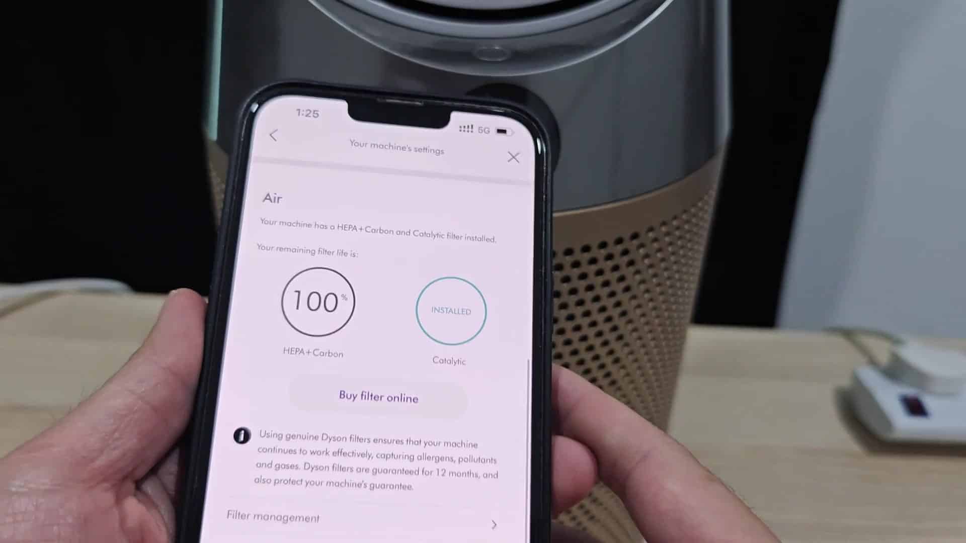 App shows 100% remaining filter life App shows 100% remaining filter life