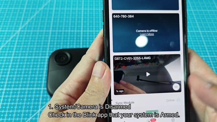 App shows camera status as offline App shows camera status as offline