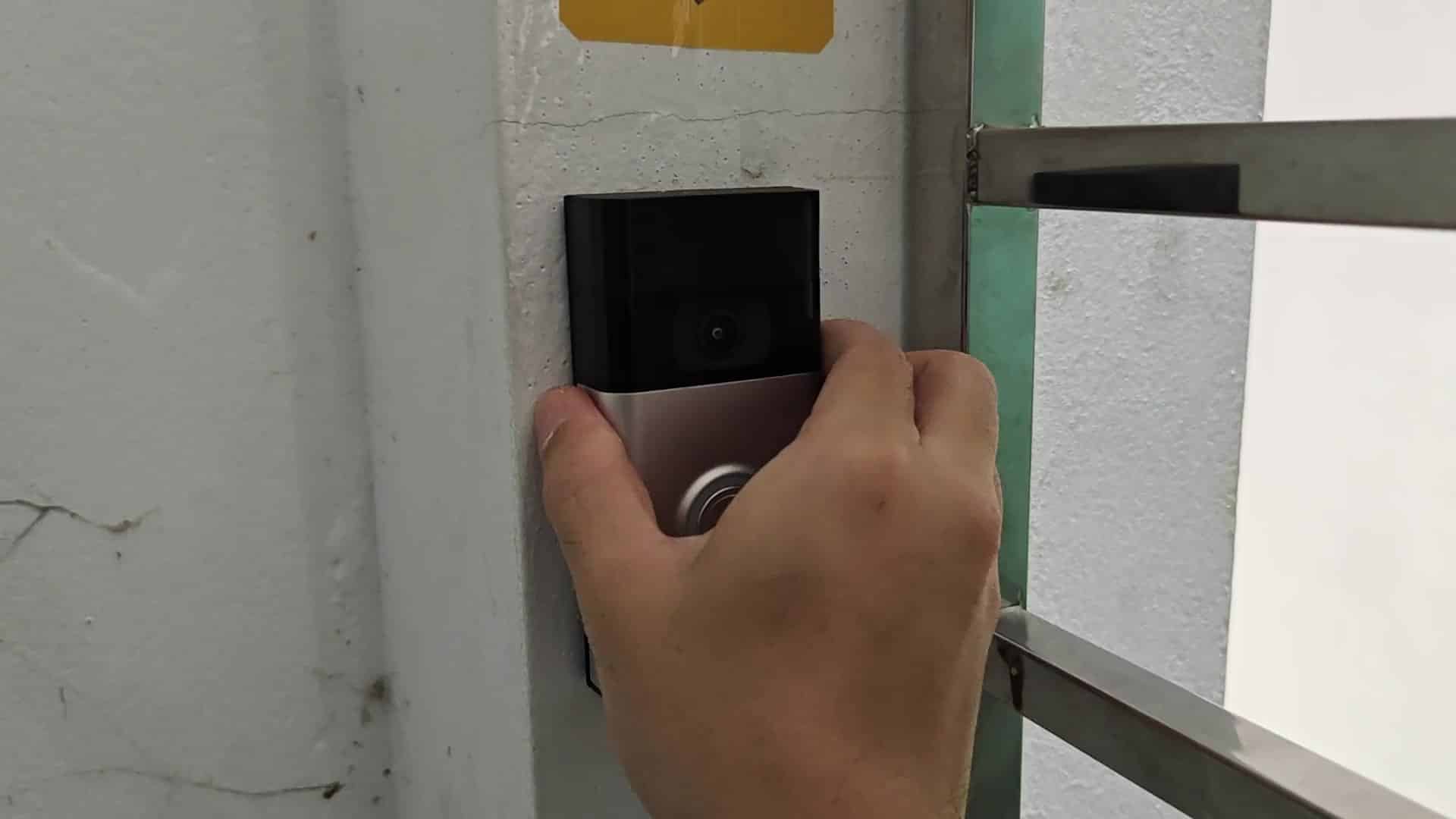 Back of doorbell showing setup QR code Back of doorbell showing setup QR code
