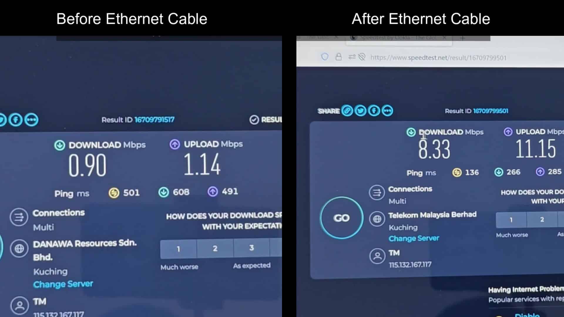 Before versus after speed comparison Before versus after speed comparison