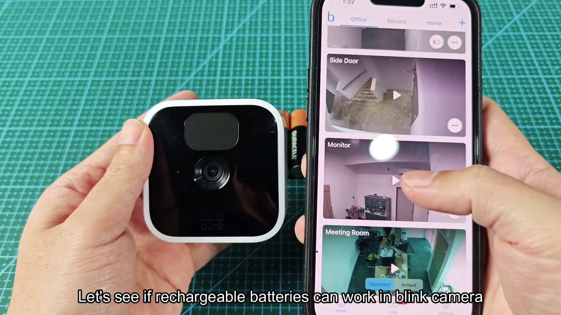 Blink app shows active camera feed Blink app shows active camera feed