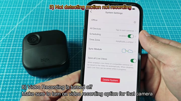 Blink app system video recording settings Blink app system video recording settings