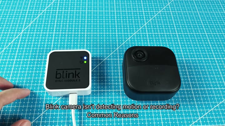 Blink camera and sync module on mat Blink camera and sync module on mat