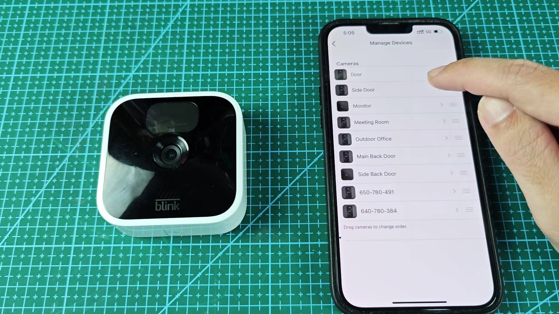 Blink camera beside device settings menu Blink camera beside device settings menu