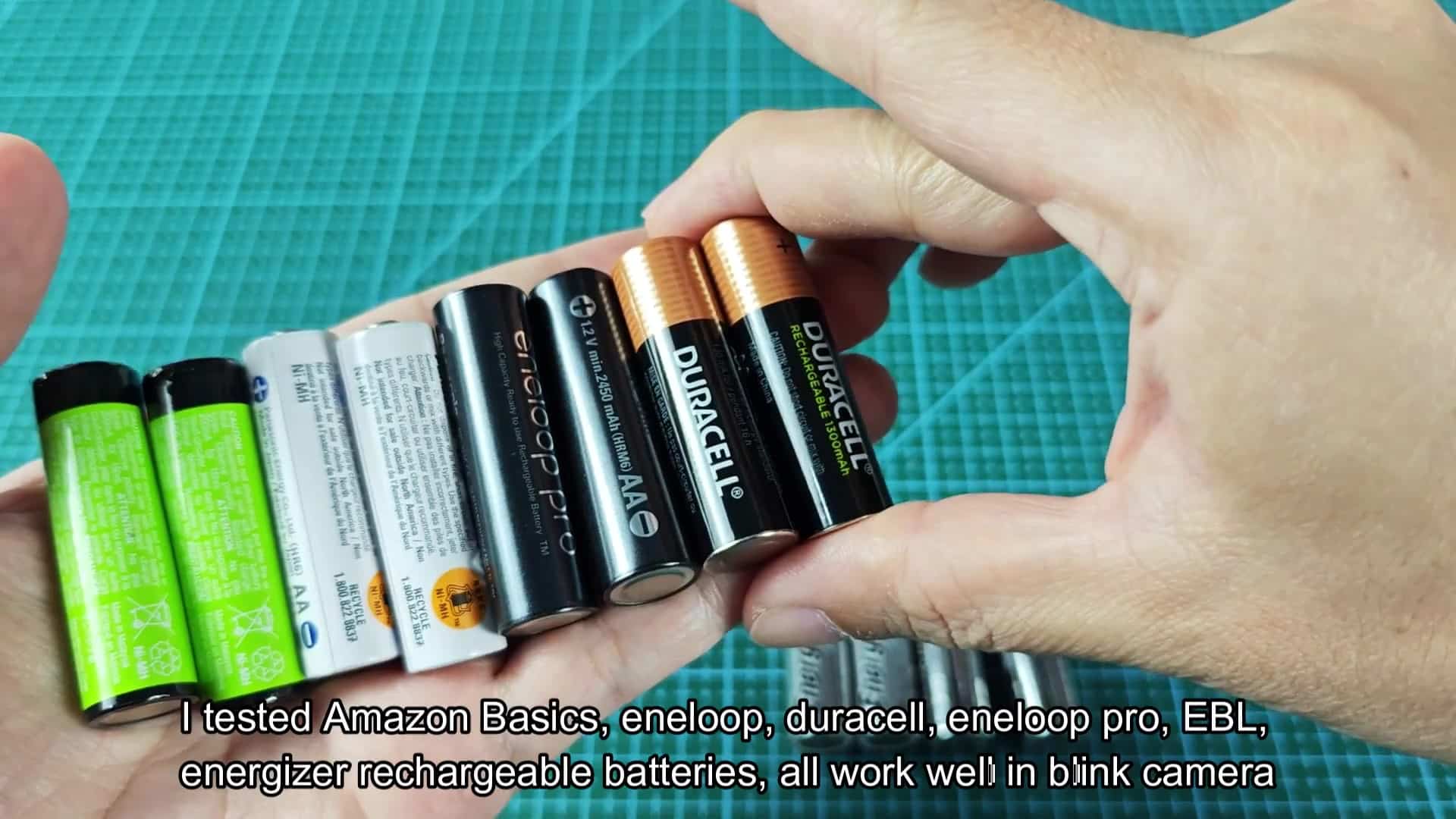 Blink camera placed next to test batteries Blink camera placed next to test batteries