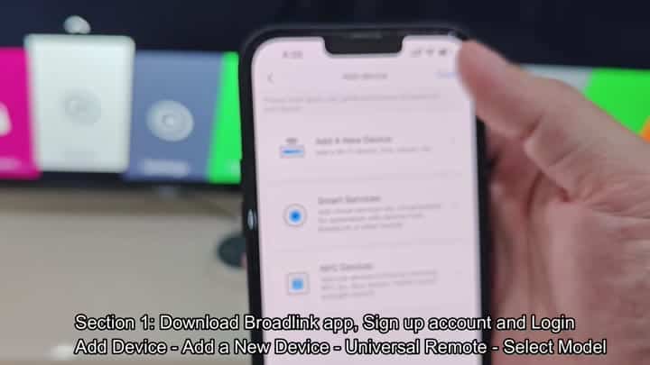 Broadlink app home screen menu Broadlink app home screen menu