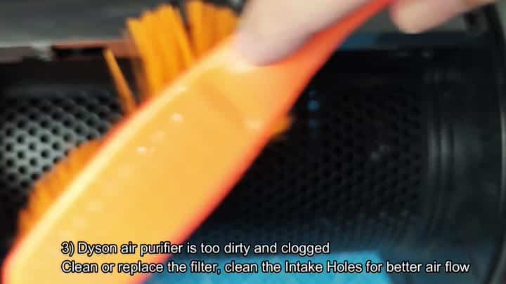 Brush cleaning intake vent holes Brush cleaning intake vent holes