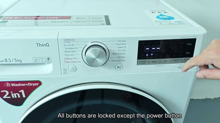Buttons locked except power on LG Buttons locked except power on LG