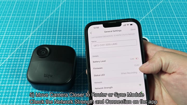 Check camera network strength in app Check camera network strength in app