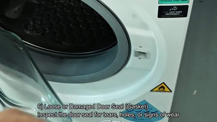 Check door gasket for tears or holes Check door gasket for tears or holes
