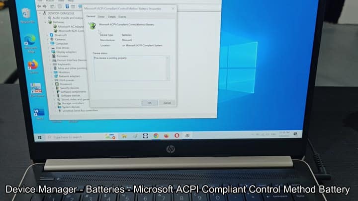 Checking battery device status properties Checking battery device status properties