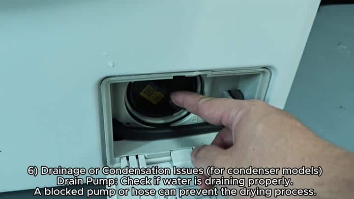 Checking drain pump for blockages Checking drain pump for blockages