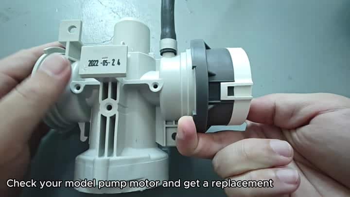 Checking label on new pump assembly Checking label on new pump assembly