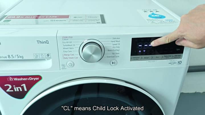 Child Lock activated on LG display Child Lock activated on LG display