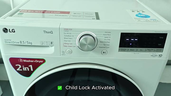 Child lock activated on LG Child lock activated on LG