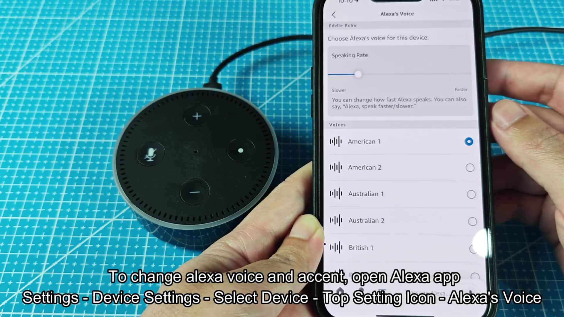 Choose voice accent and speaking rate Choose voice accent and speaking rate