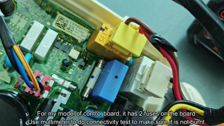 Circuit board showing blue relay Circuit board showing blue relay