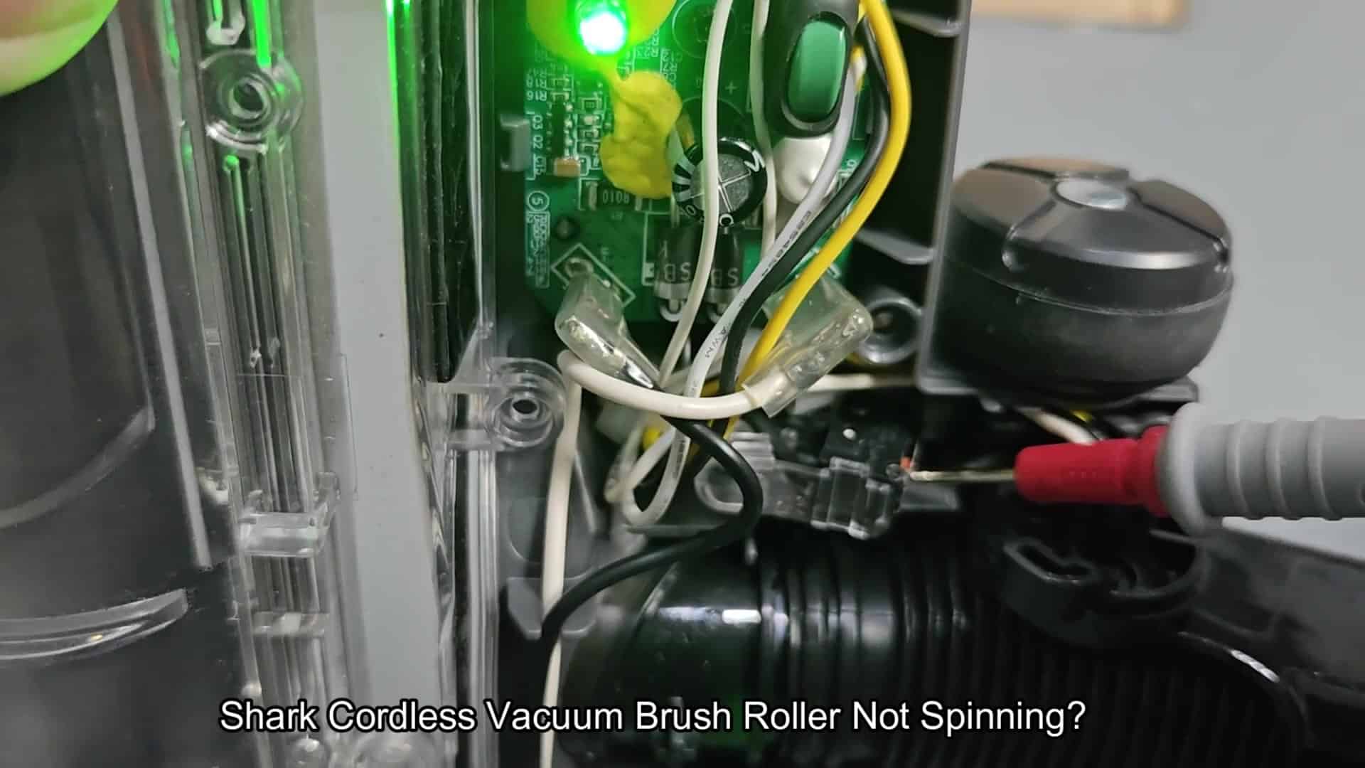 Circuit board with green LED lit Circuit board with green LED lit