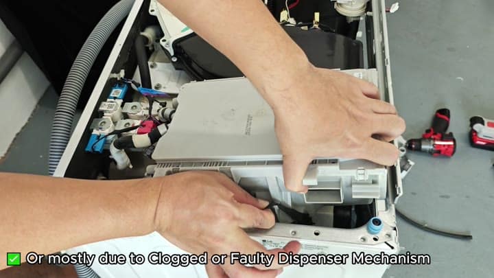 Clogged or faulty dispenser mechanism Clogged or faulty dispenser mechanism