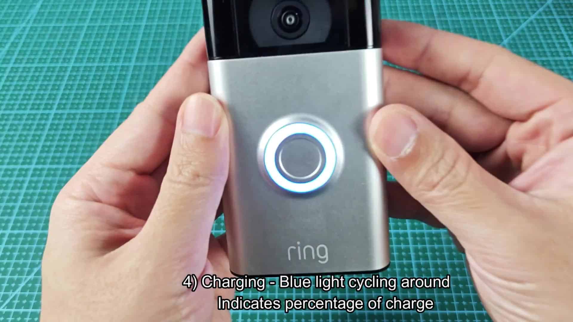 Close-up of cycling blue charge light Close-up of cycling blue charge light