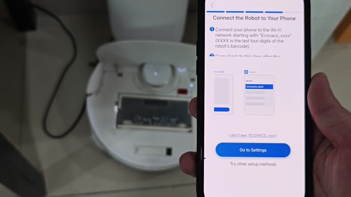 Connecting robot to temporary Wi-Fi network Connecting robot to temporary Wi-Fi network