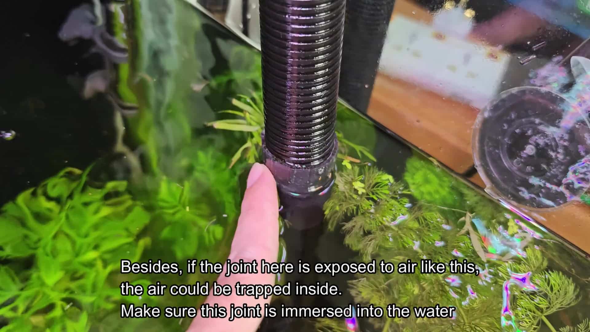 Corrugated tube joint near water line Corrugated tube joint near water line
