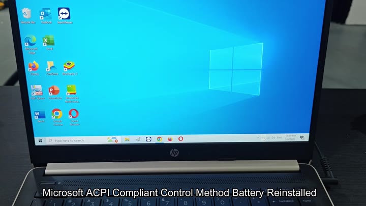 Desktop after battery driver reinstallation Desktop after battery driver reinstallation