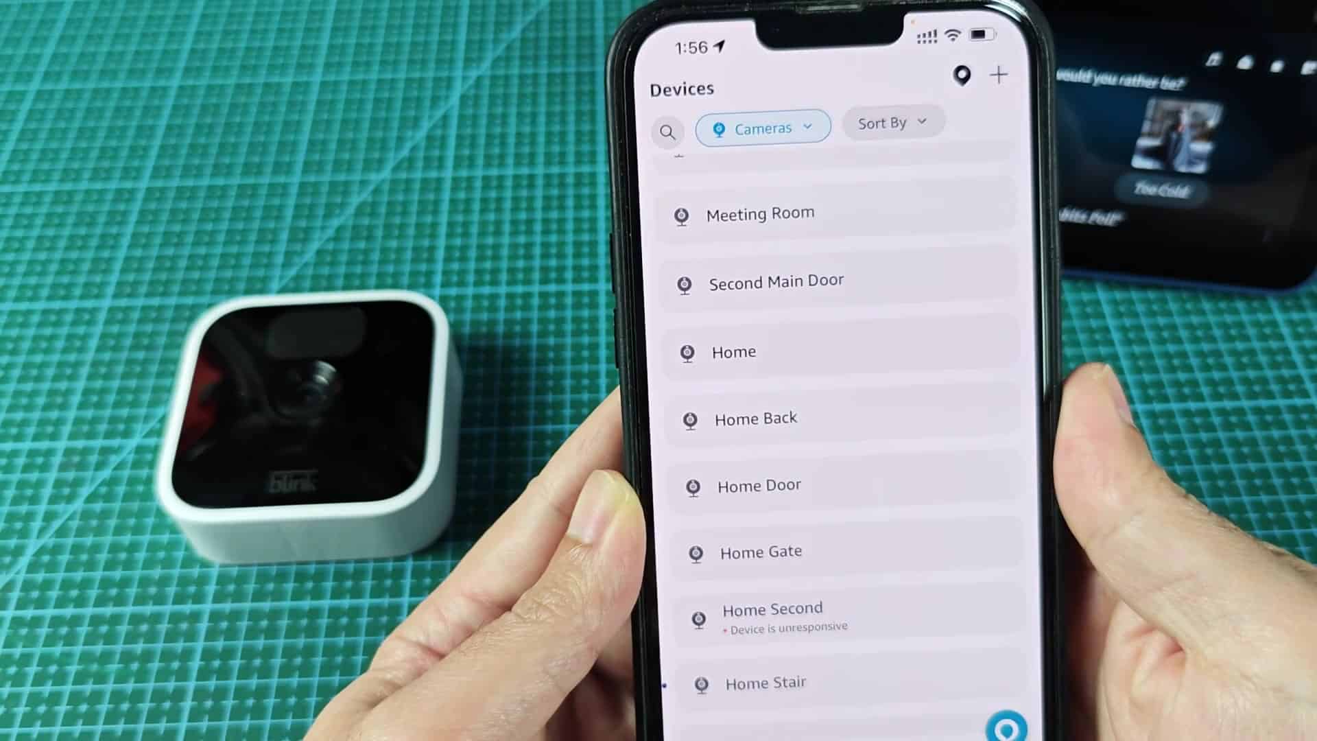 Device list filtered to show only cameras Device list filtered to show only cameras