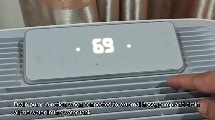 Digital display showing drain pump status Digital display showing drain pump status