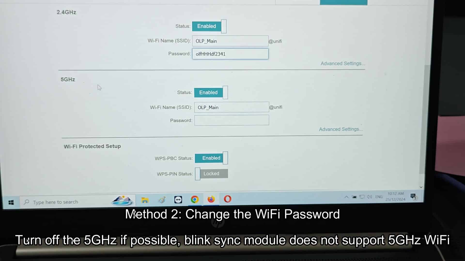 Disabling 5GHz band in router settings Disabling 5GHz band in router settings