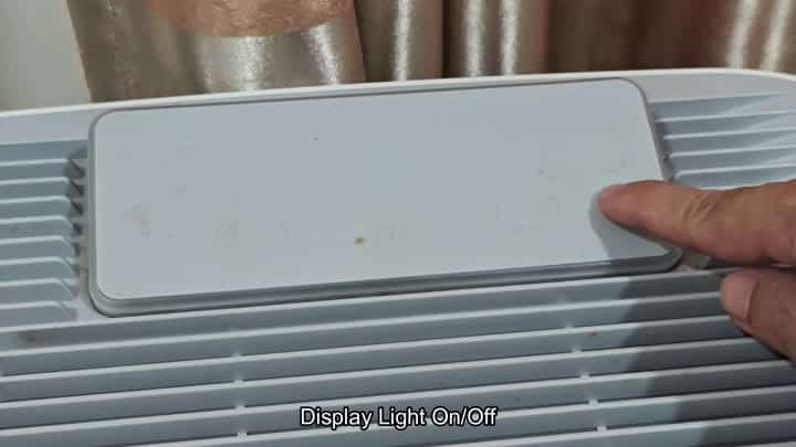 Display light toggle button on panel Display light toggle button on panel