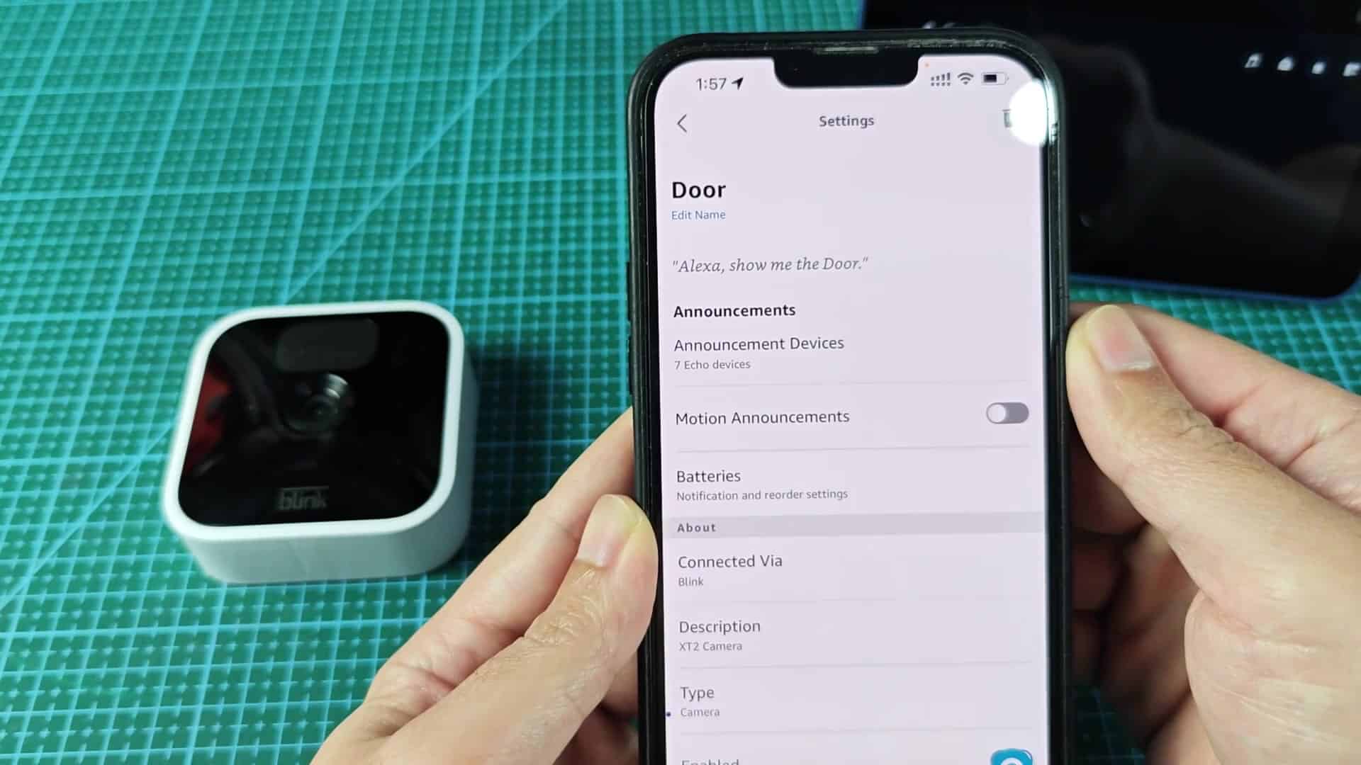 Door camera settings and voice command prompt Door camera settings and voice command prompt