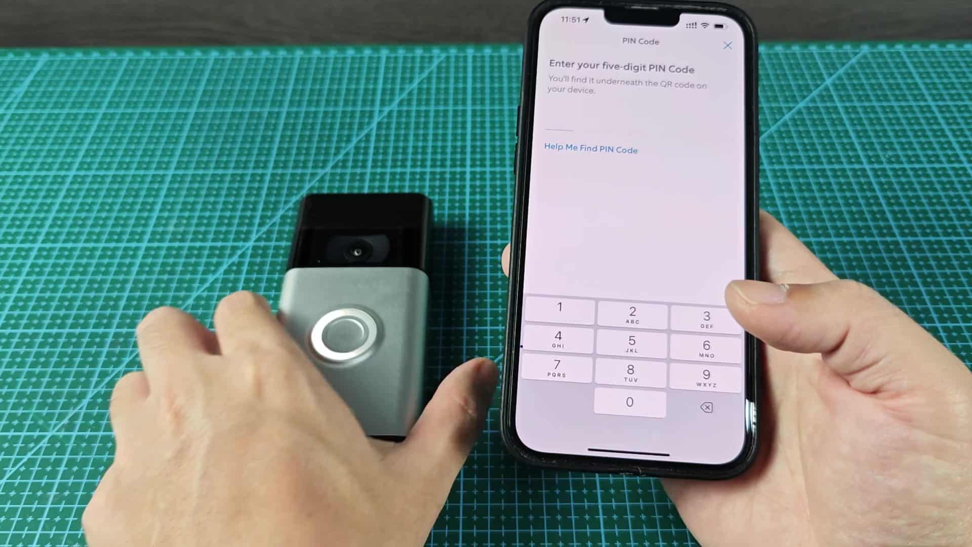 Doorbell back with setup button and QR code Doorbell back with setup button and QR code