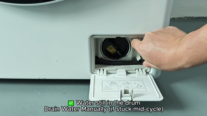 Drain pump filter access Drain pump filter access