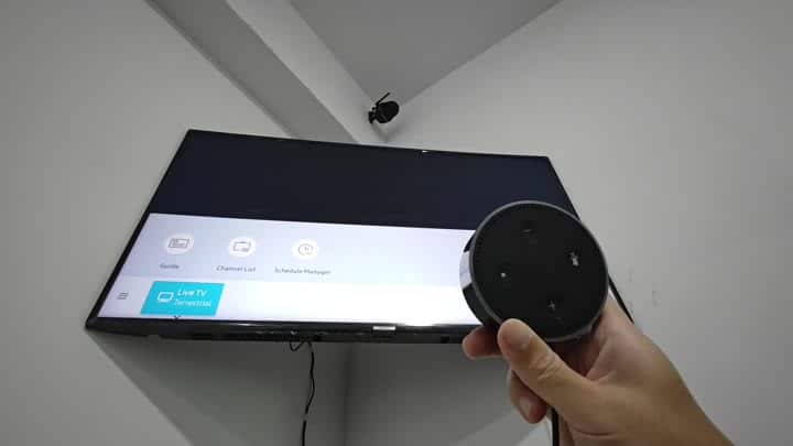Echo Dot controls Samsung TV live TV menu Echo Dot controls Samsung TV live TV menu